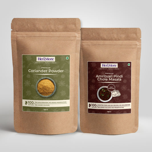 Premium Coriander Powder (250 G) & Amritsari Pindi Chole Masala (100 G) Combo Pack