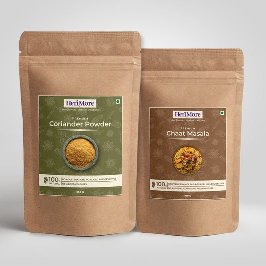 Premium Coriander/Dhaniya Powder (250 G) & Chaat Masala (100 G) Combo Pack