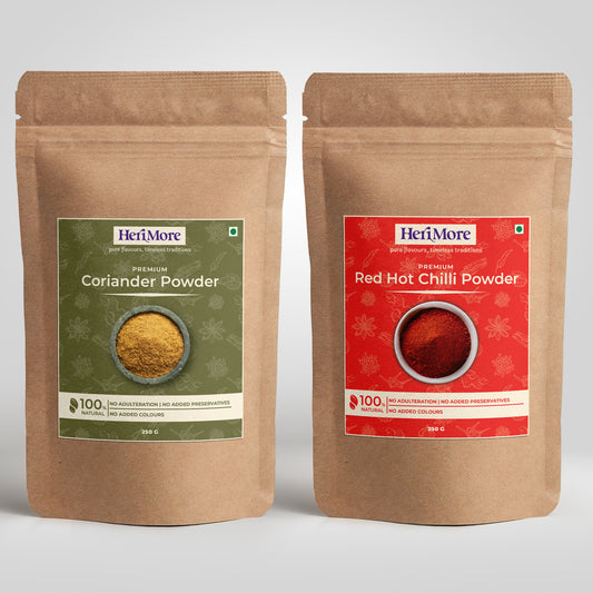 Premium Coriander Powder & Red Hot Chilli Powder Combo Pack