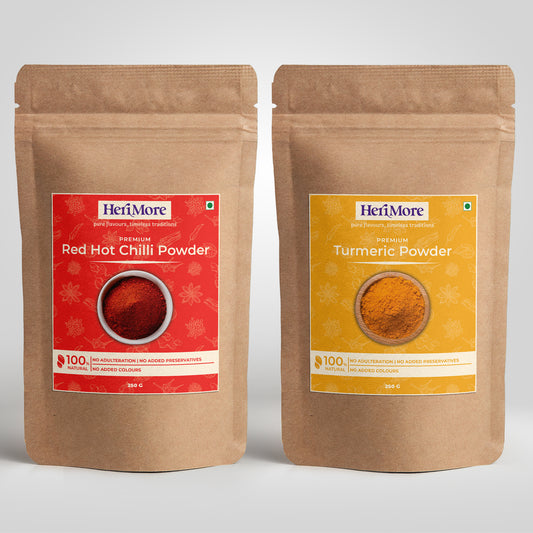 Premium Red Hot Chilli Powder & Turmeric Powder Combo Pack