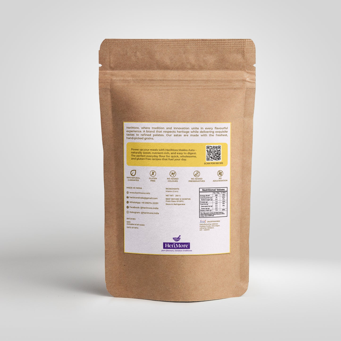 Premium Makka (Maize Flour) Atta | Naturally Sweet, Nutrient-Rich, Gluten-Free Flour