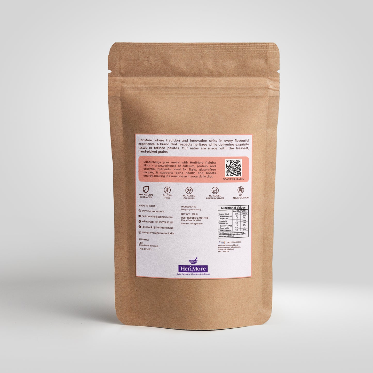 Premium Rajgira Atta (Amaranth Flour) | Calcium, Protein-Rich, Gluten-Free Flour